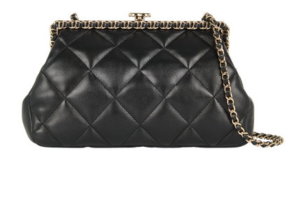 Quilted CC Kisslock Clutch Bag, front view